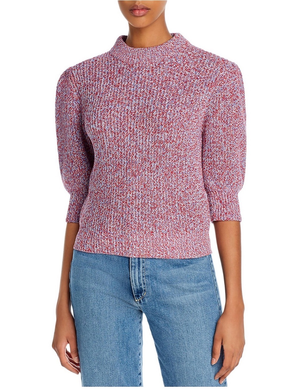 Rebecca Minkoff Lillian Pink Marled Knit Elbow Puff sleeve sweater (Like New)